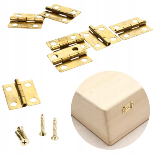 ZAWIAS SPLATANY do DRZWI szafek MEBLI skrzynek ZŁOTY 35X21mm 8szt