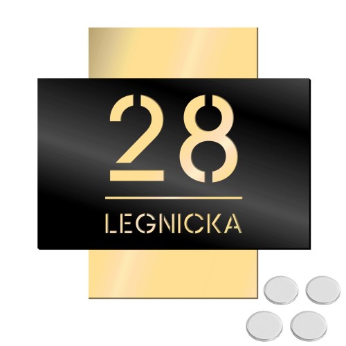 TABLICZKA Z NUMEREM DOMU TABLICA ADRESOWA Na Dom Numer Plus Ulica 32x32cm  LASP-342-P-1
