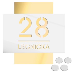TABLICZKA Z NUMEREM DOMU TABLICA ADRESOWA Na Dom Numer Plus Ulica 32x32cm LASP-342-P-4