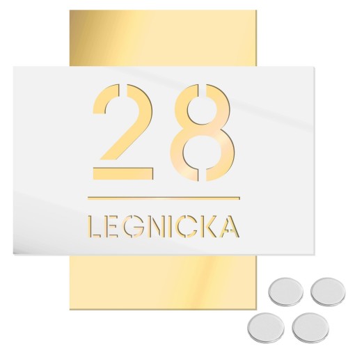 TABLICZKA Z NUMEREM DOMU TABLICA ADRESOWA Na Dom Numer Plus Ulica 32x32cm LASP-342-P-4