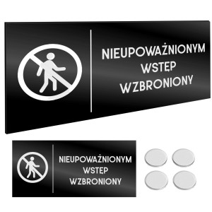 INFORMACYJNA TABLICZKA WSTĘP WZBRONIONY Grawer Taśma NANO Tablica 11X24cm