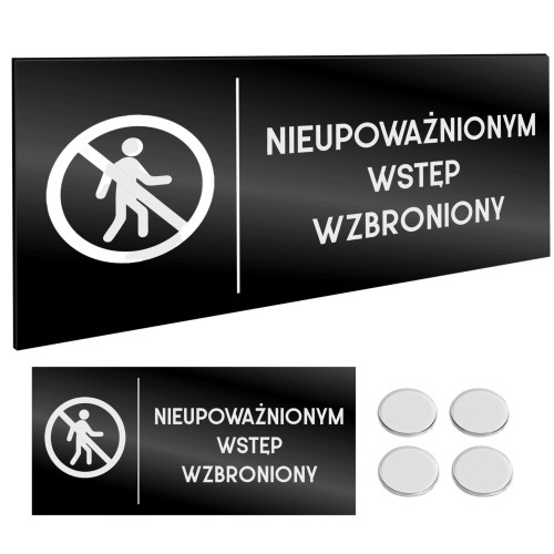 INFORMACYJNA TABLICZKA WSTĘP WZBRONIONY Grawer Taśma NANO Tablica 11X24cm