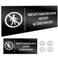 INFORMACYJNA TABLICZKA WSTĘP WZBRONIONY Grawer Taśma NANO Tablica 11X24cm