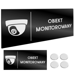 INFORMACYJNA TABLICZKA OBIEKT MONITOROWANY Grawer Taśma NANO Tablica 11X24