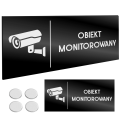 INFORMACYJNA TABLICZKA OBIEKT MONITOROWANY Grawer Taśma NANO Tablica 11X24cm
