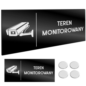 INFORMACYJNA TABLICZKA TEREN MONITOROWANY Taśma NANO Tablica Grawer 11X24cm