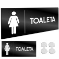 INFORMACYJNA TABLICZKA TOALETA DAMSKA WC Taśma NANO Tablica Grawer 11X24cm