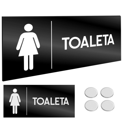 INFORMACYJNA TABLICZKA TOALETA DAMSKA WC Taśma NANO Tablica Grawer 11X24cm