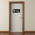 INFORMACYJNA TABLICZKA TOALETA DAMSKA WC Taśma NANO Tablica Grawer 11X24cm