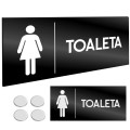 INFORMACYJNA TABLICZKA TOALETA DAMSKA WC Taśma NANO Tablica Grawer 11X24cm