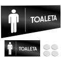INFORMACYJNA TABLICZKA TOALETA MĘSKA WC Taśma NANO Tablica Grawer 11X24 cm