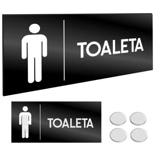 INFORMACYJNA TABLICZKA TOALETA MĘSKA WC Taśma NANO Tablica Grawer 11X24 cm