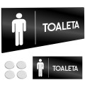INFORMACYJNA TABLICZKA TOALETA MĘSKA WC Taśma NANO Tablica Grawer 11X24 cm