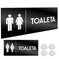 INFORMACYJNA TABLICZKA TOALETA WC Taśma NANO Czarna Tablica Grawer 11X24cm