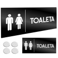 INFORMACYJNA TABLICZKA TOALETA WC Taśma NANO Czarna Tablica Grawer 11X24cm
