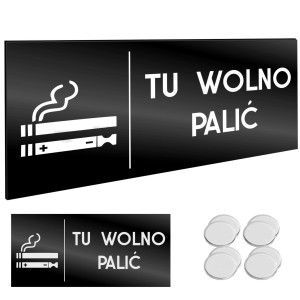INFORMACYJNA TABLICZKA TU WOLNO PALIĆ Taśma NANO Tablica Grawer 11X24cm