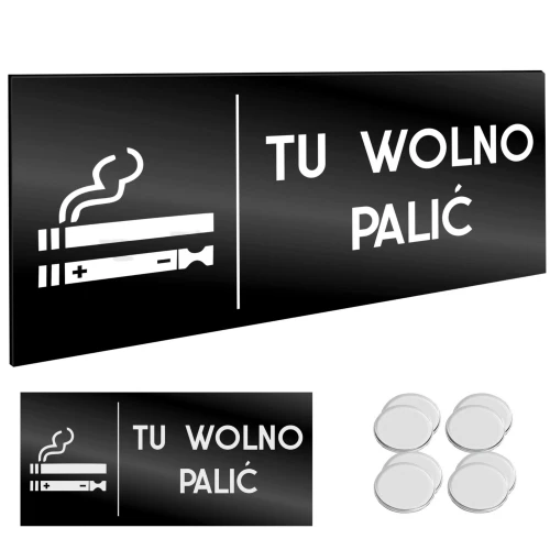 INFORMACYJNA TABLICZKA TU WOLNO PALIĆ Taśma NANO Tablica Grawer 11X24cm