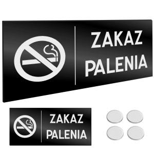 INFORMACYJNA TABLICZKA ZAKAZ PALENIA Taśma NANO Tablica Grawer 11X24cm