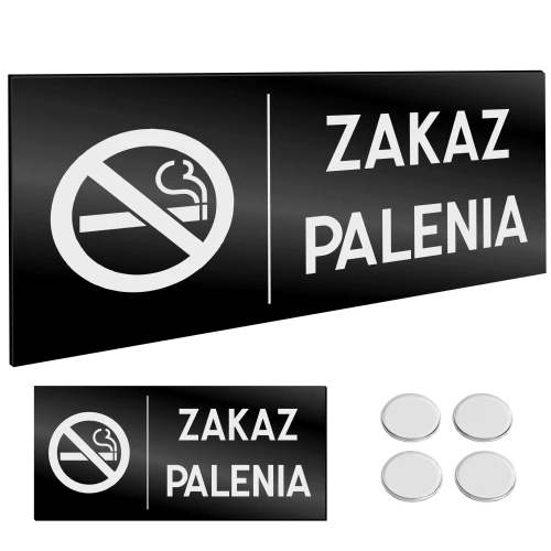 INFORMACYJNA TABLICZKA ZAKAZ PALENIA Taśma NANO Tablica Grawer 11X24cm