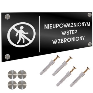 INFORMACYJNA TABLICZKA WSTĘP WZBRONIONY DYSTANSE Tablica Grawer 11X24cm