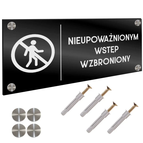 INFORMACYJNA TABLICZKA WSTĘP WZBRONIONY DYSTANSE Tablica Grawer 11X24cm