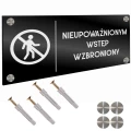 INFORMACYJNA TABLICZKA WSTĘP WZBRONIONY DYSTANSE Tablica Grawer 11X24cm