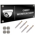 INFORMACYJNA TABLICZKA OBIEKT MONITOROWANY DYSTANSE Tablica Grawer 11X24cm