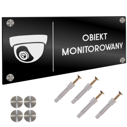 INFORMACYJNA TABLICZKA OBIEKT MONITOROWANY DYSTANSE Tablica Grawer 11X24cm