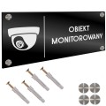 INFORMACYJNA TABLICZKA OBIEKT MONITOROWANY DYSTANSE Tablica Grawer 11X24cm