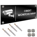 INFORMACYJNA TABLICZKA OBIEKT MONITOROWANY DYSTANSE Tablica Grawer 11X24 cm