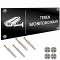 INFORMACYJNA TABLICZKA TEREN MONITOROWANY DYSTANSE Tablica Grawer 11X24 cm