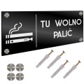 INFORMACYJNA TABLICZKA TU WOLNO PALIĆ DYSTANSE Tablica Grawer 11X24 cm