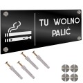 INFORMACYJNA TABLICZKA TU WOLNO PALIĆ DYSTANSE Tablica Grawer 11X24 cm