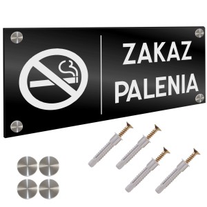 INFORMACYJNA TABLICZKA ZAKAZ PALENIA DYSTANSE Tablica Grawer 11X24 cm