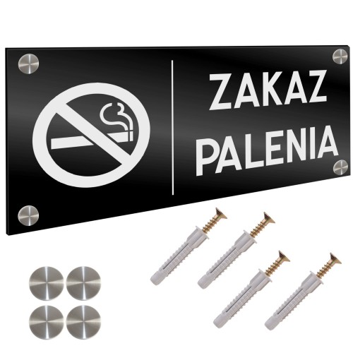 INFORMACYJNA TABLICZKA ZAKAZ PALENIA DYSTANSE Tablica Grawer 11X24 cm