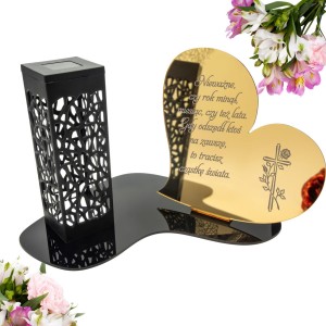 Znicz LED STATUETKA Złota NA CMENTARZ GRÓB DUŻA wieczna lampka nagrobna