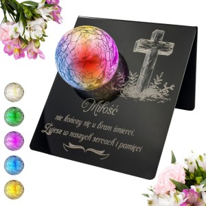 Znicz solarny STATUETKA NA CMENTARZ KOLOROWY LED lampka nagrobna GRÓB DUŻA