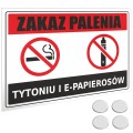 TABLICA TABLICZKA ZAKAZ PALENIA TU WOLNO PALIĆ Uwaga BIAŁA PCV 32x22cm