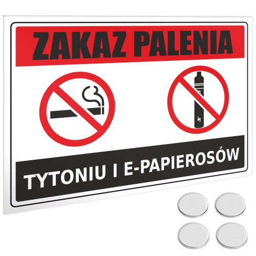 TABLICA TABLICZKA ZAKAZ PALENIA TU WOLNO PALIĆ Uwaga BIAŁA PCV 32x22cm