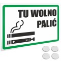 TABLICA TABLICZKA ZAKAZ PALENIA TU WOLNO PALIĆ Uwaga BIAŁA PCV 32x22cm