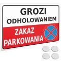 TABLICA TABLICZKA ZAKAZ PARKOWANIA Teren Prywatny Uwaga BIAŁA PCV 32x22cm