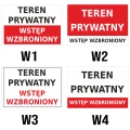 TABLICA TABLICZKA WSTĘP WZBRONIONY Uwaga Teren Prywatny BIAŁA PCV 32x22cm