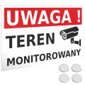 TABLICA TABLICZKA OBIEKT MONITOROWANY Uwaga Teren Prywatny PCV 32x22cm