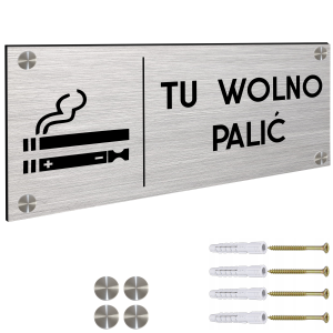 TABLICZKA INFORMACYJNA TU WOLNO PALIĆ DIBOND Tablica Dystanse 30x11cm