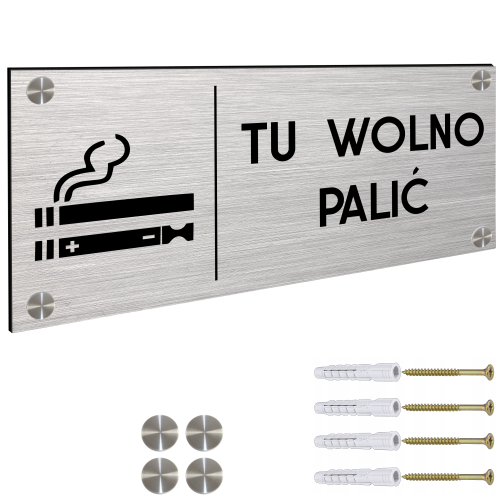 TABLICZKA INFORMACYJNA TU WOLNO PALIĆ DIBOND Tablica Dystanse 30x11cm