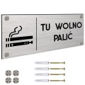TABLICZKA INFORMACYJNA TU WOLNO PALIĆ DIBOND Tablica Dystanse 30x11cm