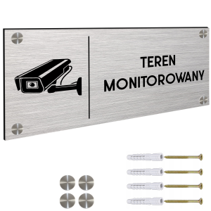 TABLICZKA TEREN MONITOROWANY OBIEKT DIBOND Tablica Dystanse 30x11cm