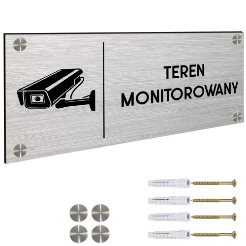 TABLICZKA TEREN MONITOROWANY OBIEKT DIBOND Tablica Dystanse 30x11cm