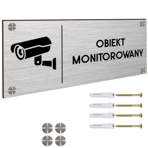 TABLICZKA OBIEKT MONITOROWANY TEREN DIBOND Tablica Dystanse 30x11cm