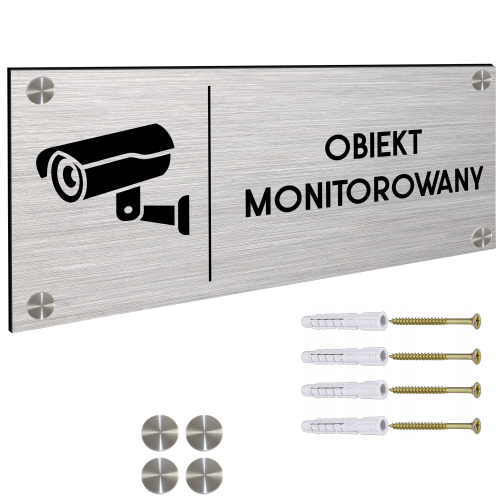 TABLICZKA OBIEKT MONITOROWANY TEREN DIBOND Tablica Dystanse 30x11cm
